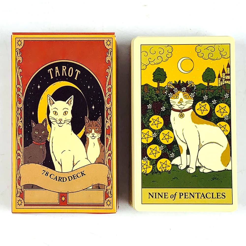 Carte dei tarocchi di vendita calda Un mazzo di 78 carte Carte uniche per gli amanti dei gatti e gli appassionati dei tarocchi Gioco di carte carino Regali di Capodanno