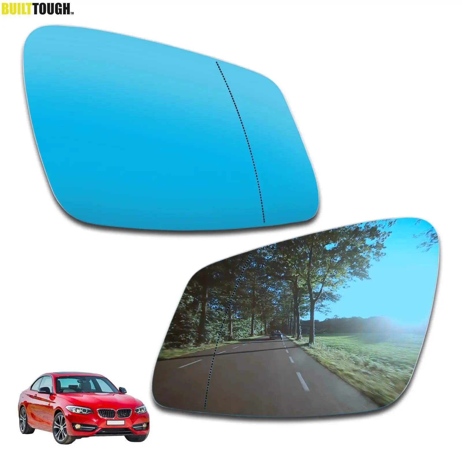 Left Right Side Mirror Glass Blue Stick On View Poster Rear Rear Convex Wall decal Grandangle For BMW X1 F20 F21 F22 F30 F34 F10 F07