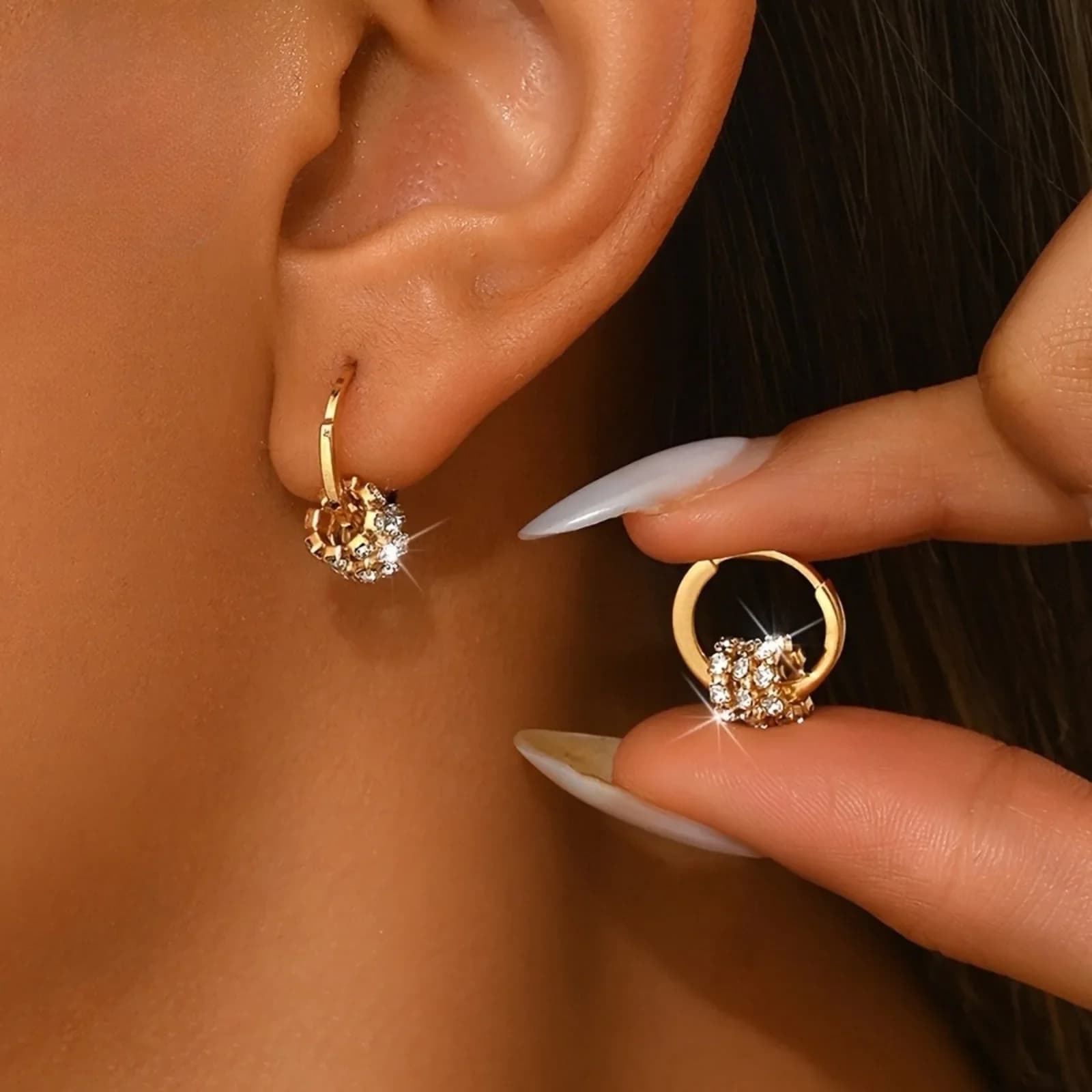 316L Stainless Steel Golden Hoop Earrings Hypoallergenic Fade Resistant Comfortable Elegant for Women Daily Party Wear