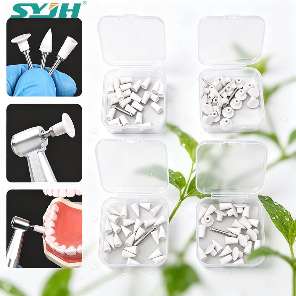 Kit di Lucidatura Dentale SYJH 25 Pezzi in Silicone, Coni Invertiti CA 2.35MM, Autoclavabili per Sbiancamento e Lucidatura dei Denti