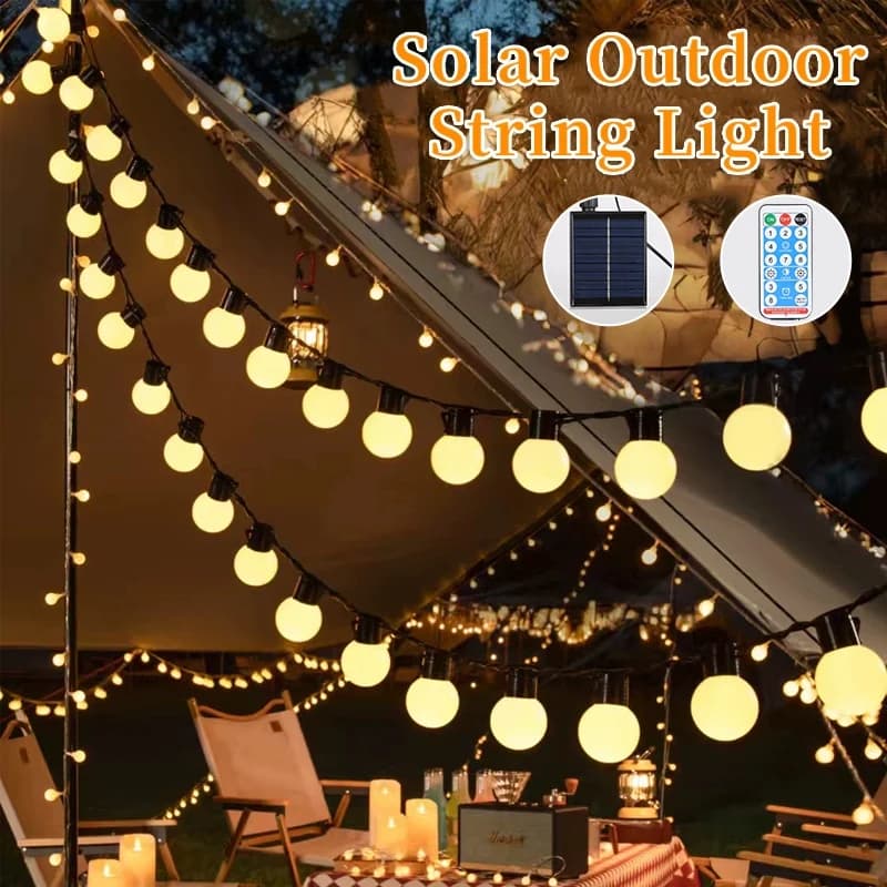 Lampadina a luce solare esterna impermeabile con telecomando 7/10 / 15M per illuminazione decorativa per balcone da giardino solare