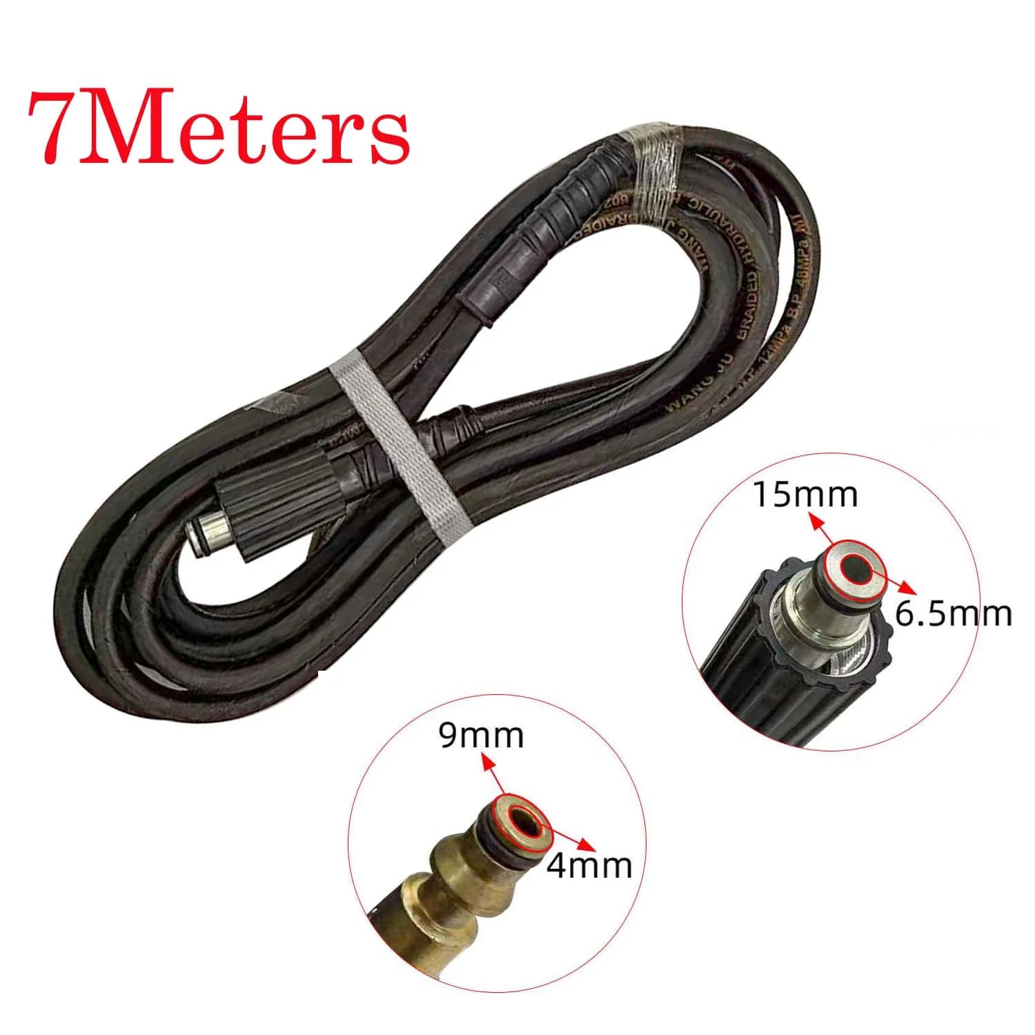 7M Car Wash Hose Pressure Water Pipe Reinforced Rubber Tube For Cleaning Machine Car Wash Cleaning Machine Garden Use