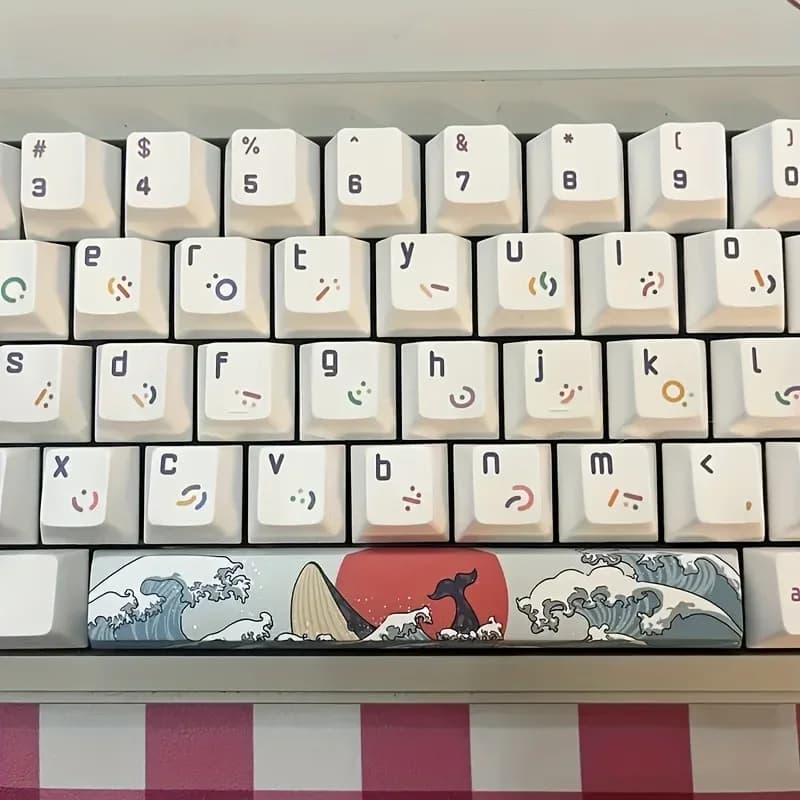 Keycaps PBT Coral Sea, profilo OEM ESC e barra spaziatrice 6.25U, compatibili con tastiera meccanica Cherry MX Switch, ricambio fai da te