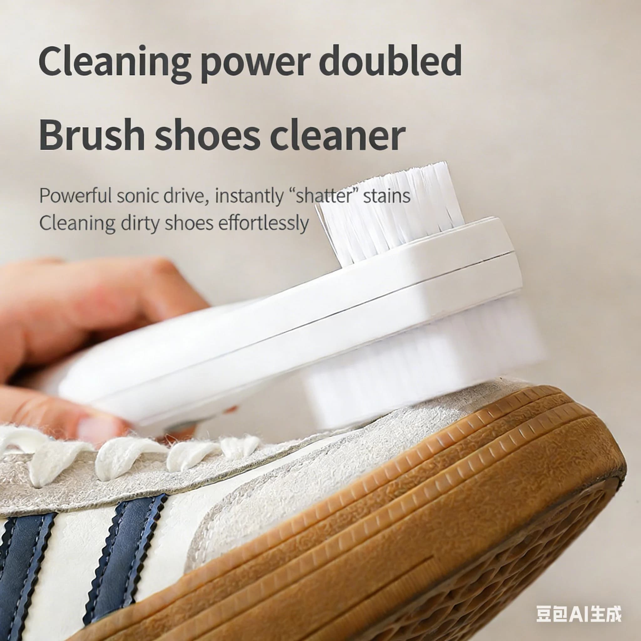 Spazzola Elettrica per Scarpe con Ricarica Wireless, Pulitore Domestico a Vibrazione Ultrasonica - Potente Rimozione delle Macchie per Scarpe in Pelle, Delicata