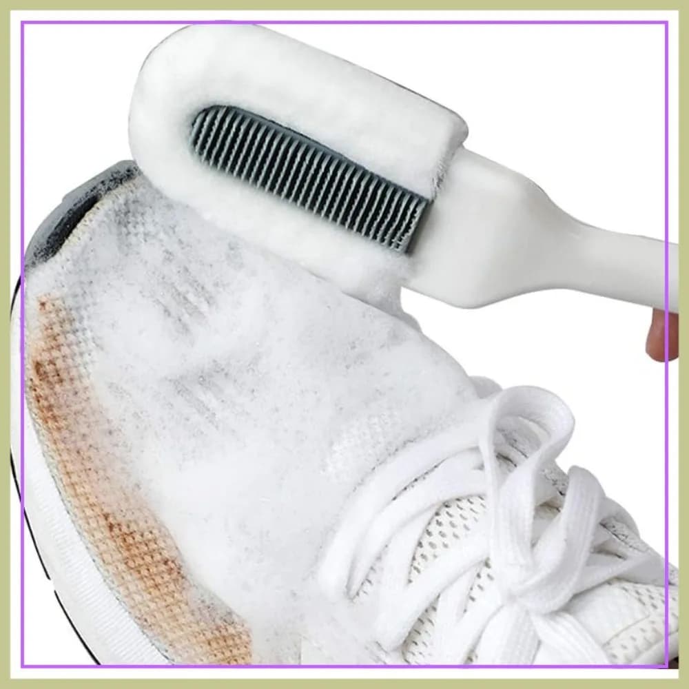 Spazzola per la pulizia delle scarpe con manico lungo e setole morbide, scrubber multifunzionale per una pulizia profonda, design appendibile