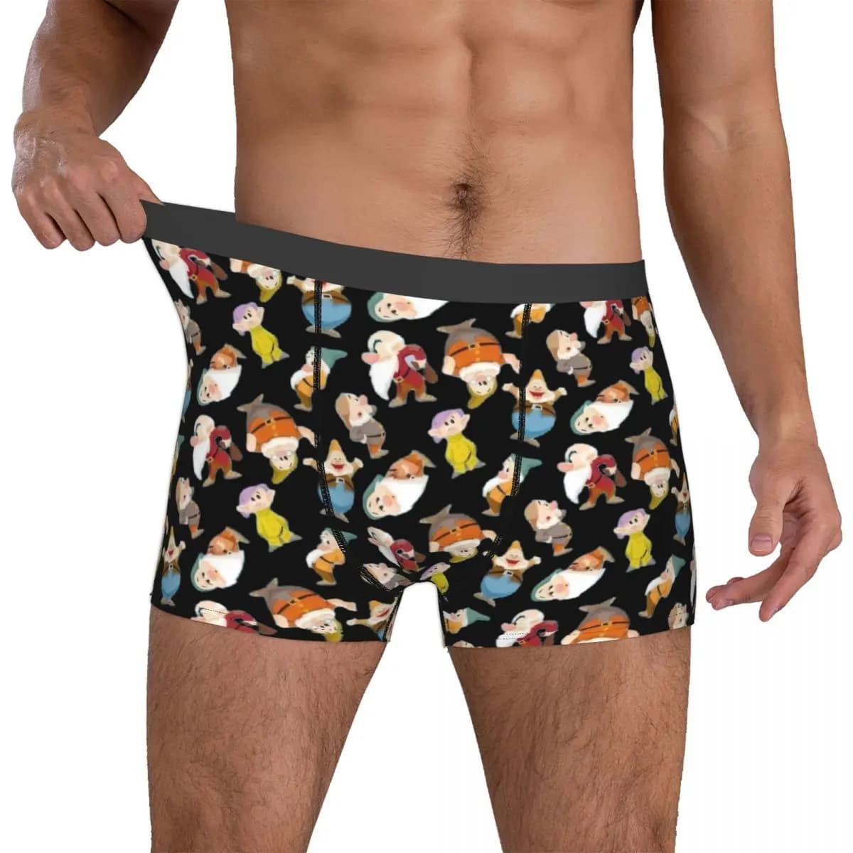 Boxer divertenti personalizzati dei sette nani, mutandine da uomo elasticizzate, slip Sneezy Sleepy, biancheria intima