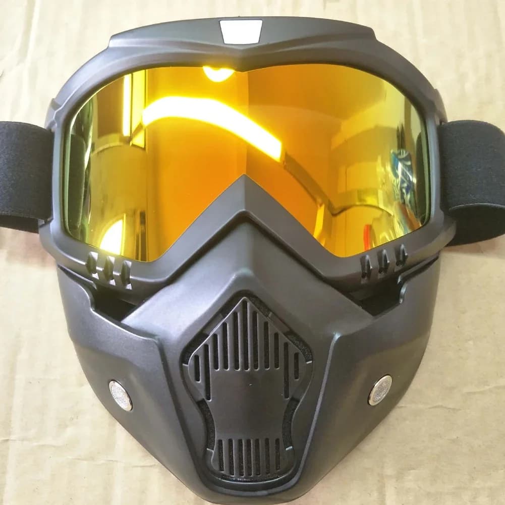 Casco protettivo da moto per bicicletta UV400 Maschera Mech Occhiali da sole da motocross Occhiali da sci da ciclismo antivento con bocchino