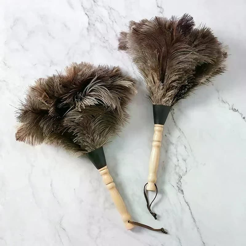 Feather Duster Wooden Handle Duster Anti-static Dust Removal Dusters Ostrich Duster Feather Fur Brush Home Cleaning Tools
