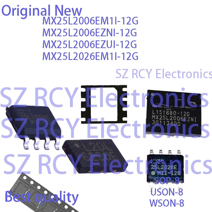 (5-50 PZ) MX25L2006EM1I-12G MX25L2006EZNI-12G MX25L2006EZUI-12G MX25L2026EM1I-12G 25L2006E L20L 25L2026E NOR FLASH IC CHIP