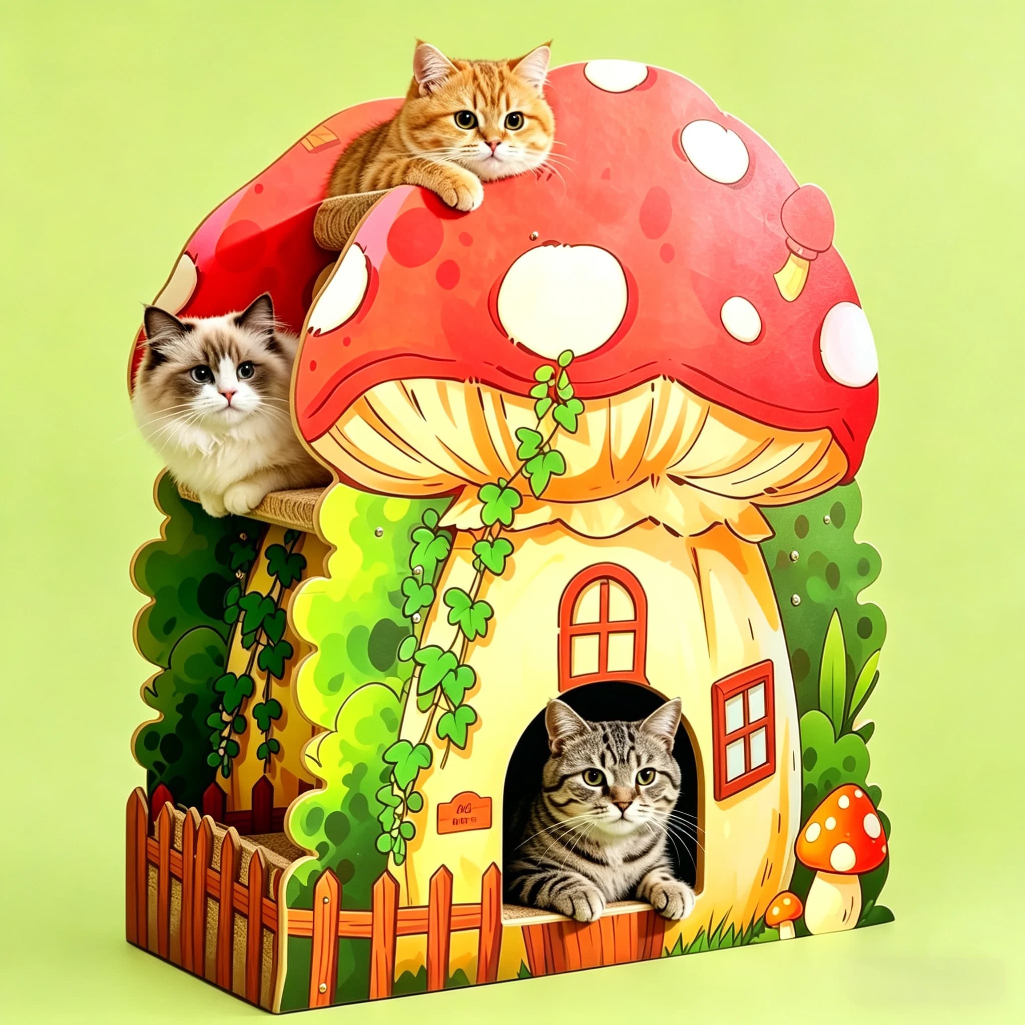 Torre per Gatti di Lusso da Interno, Lettiera e Postazione Relax, Grande Albero per Gatti Moderno, Castello con Scale per Arrampicata, Rascador De Gatos, Arredamento per la Casa