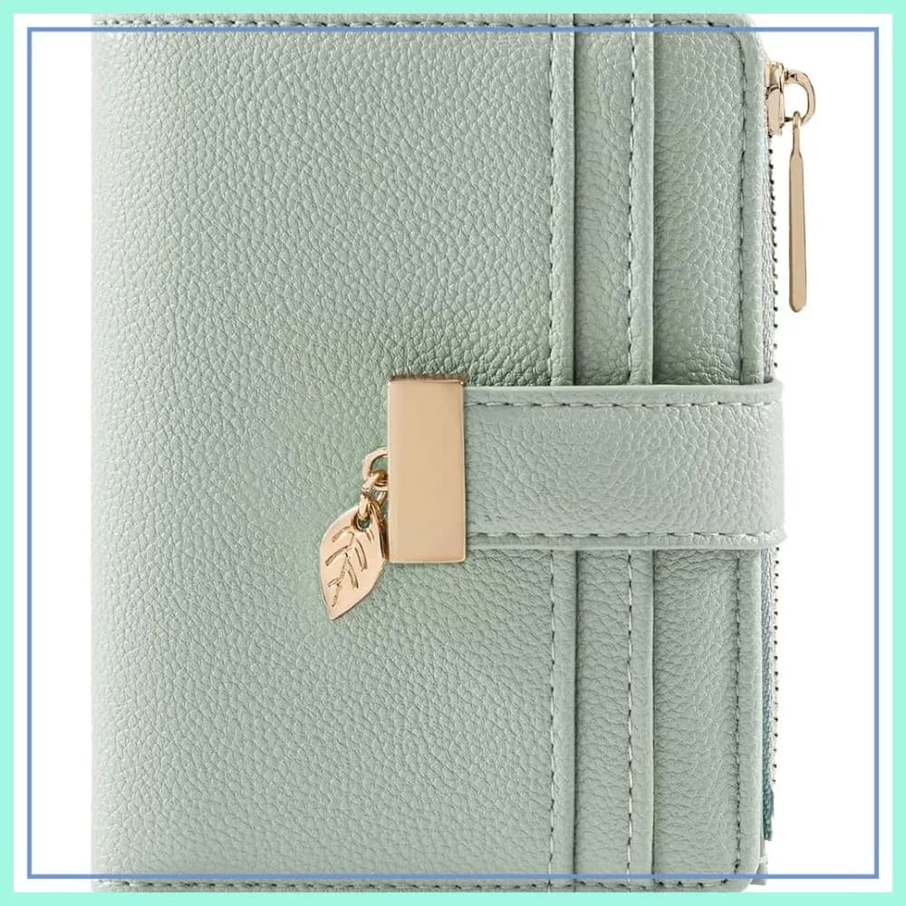 Portafoglio Bifold in Morbida Pelle con Protezione RFID per Donne, con Finestra per Documenti e Tasca Portamonete con Cerniera
