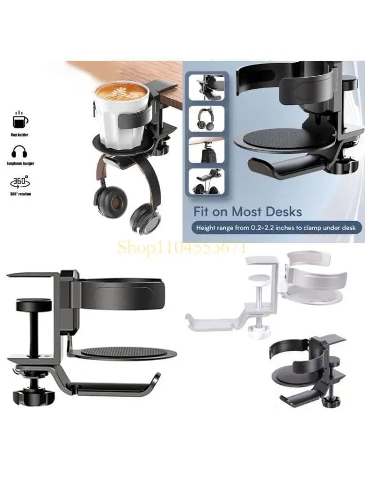 Best Seller Small Headphone Holder Headphone Holder with Beverage Slots Multifunction Headphone Hook