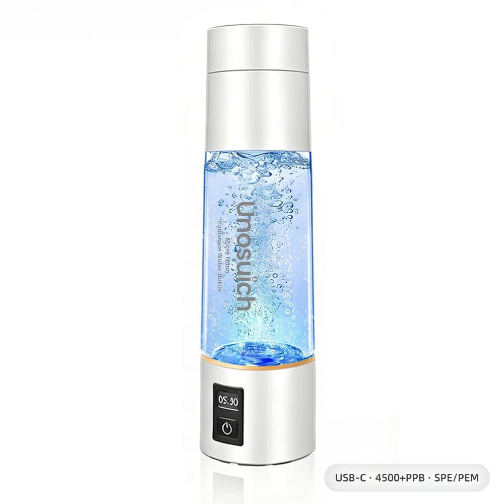Unosuich Hydrogen Water Bottle – 4500PPB, USB-C Fast Charge, SPE PEM Technology, H2 Generator for Daily Wellness & Recovery