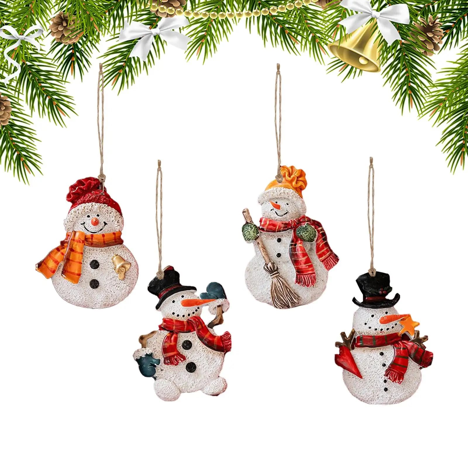 Decorazioni per pupazzo di neve Decorazioni per Babbo Natale in resina per pomello per porta Ciondolo natalizio Puntelli per atmosfera natalizia per soggiorno camera da letto