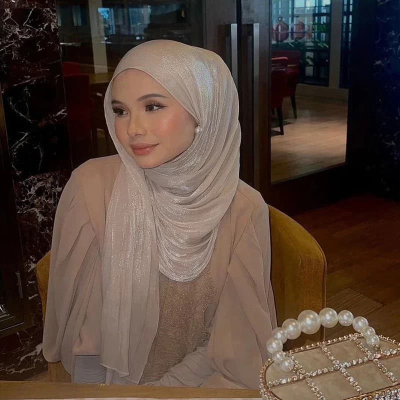 New Arrival 2026: Hijab Silk Scarf Shiny, Women's Scials, Hijab Simplici Muslims, Islamic Turbante Woman Breathable, Ramadan Scarf