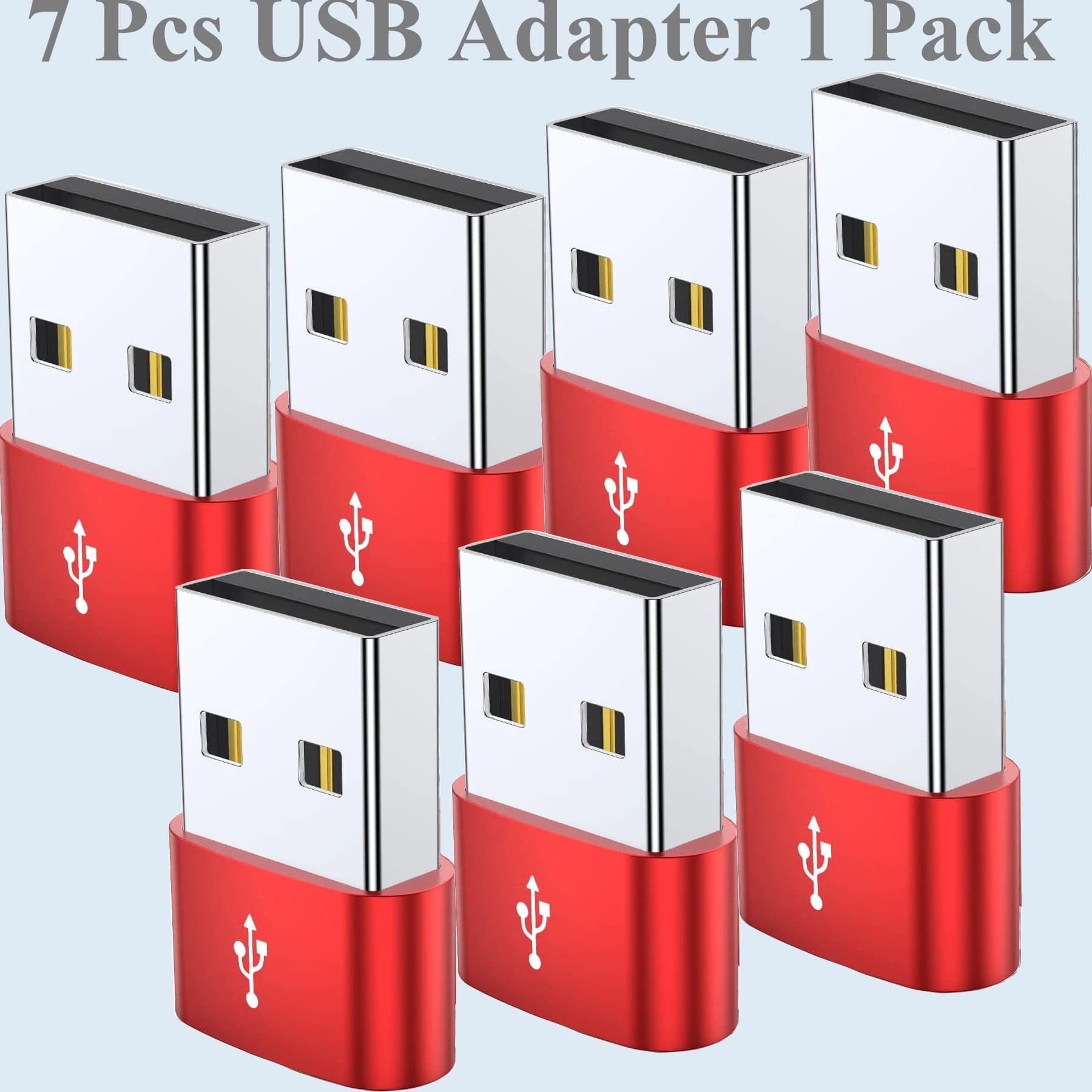 7Pcs USB-C 3.0 Female to USB Male Adapter Type-C to USB-A Fast Charging Data Sync Stable Connection for Phones Laptops Tablets