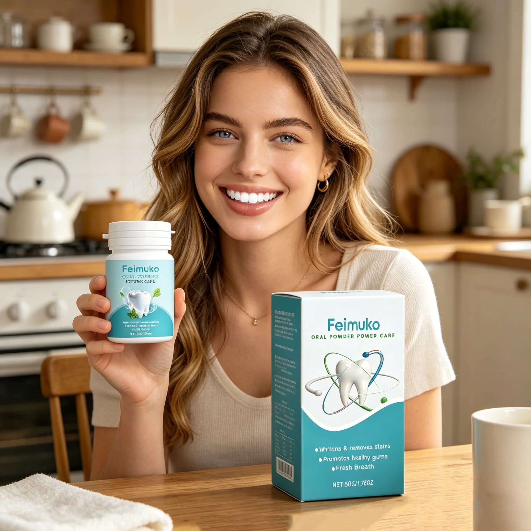ORALHOE Polvere Dentifricia Delicata Lenitiva, Rimozione Profonda delle Macchie, Sbiancante, Alito Fresco, Inibitore della Placca, Cura Orale, Polvere Dentale Detergente