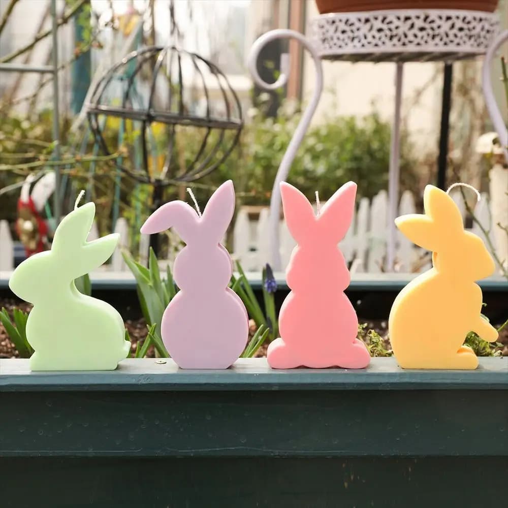 Stampo in silicone per candela di coniglio pasquale Simpatico coniglio per aromaterapia, candela per sapone, decorazione per festival domestici, regalo d'arte