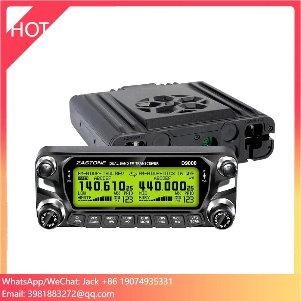 Zastone D9000 50W Radio Mobile Veicolare Dual Band con Pannello Separato, Frequenza Aviazione 118-136MHZ AM UHF VHF Radio HAM