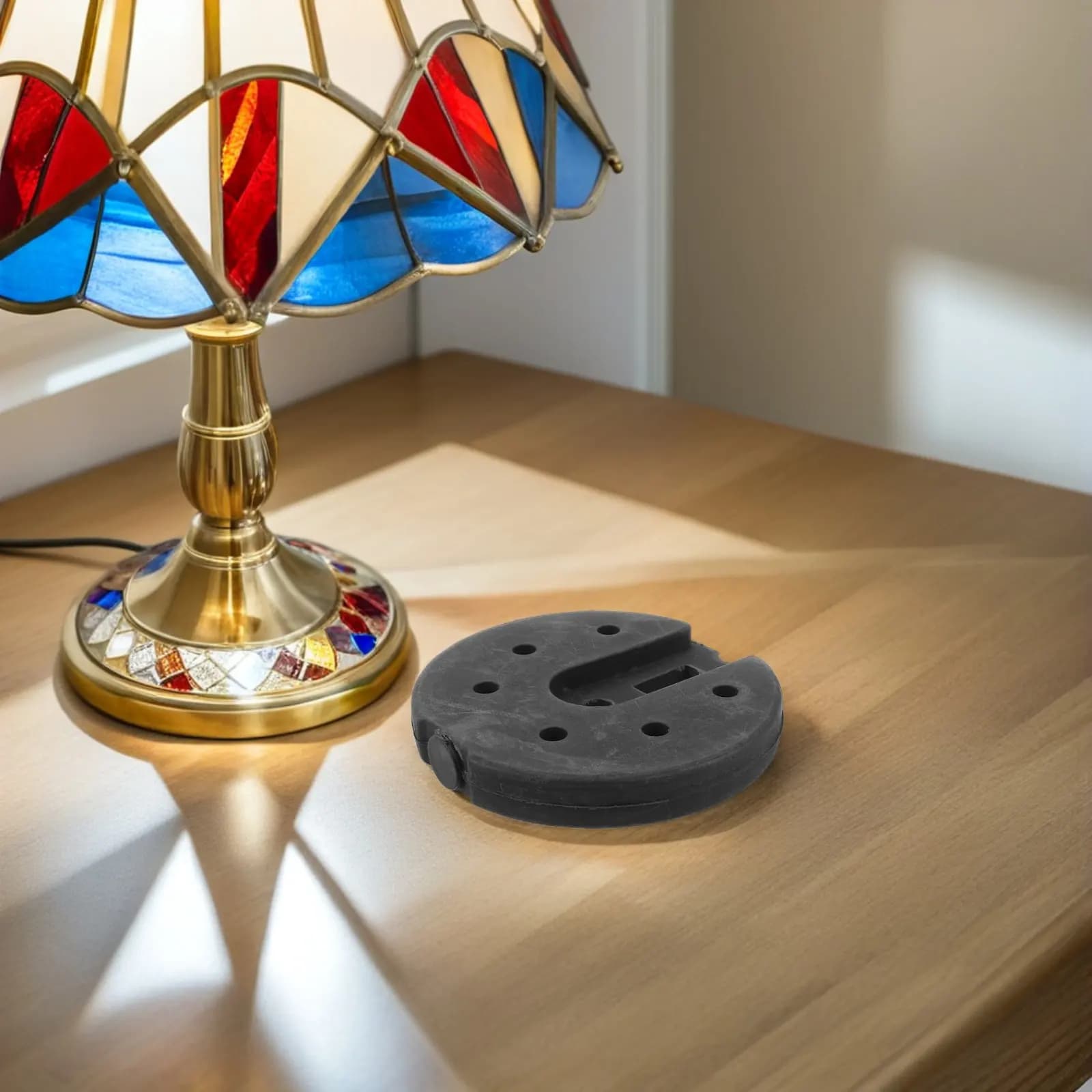 Base per Lampada da Terra Rotonda in Plastica, Piastra Appesantita per Supporto Stabile, Ricambio per Base Lampada da Tavolo, Scrivania o da Terra