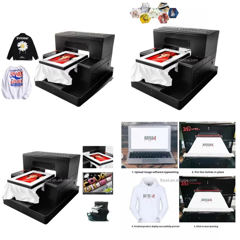 Stampante UV Flatbed per Stampa su Magliette, Attrezzatura per Stampa Tessile, Stampante DTG Diretta su Tessuto, Digitale Grande Formato