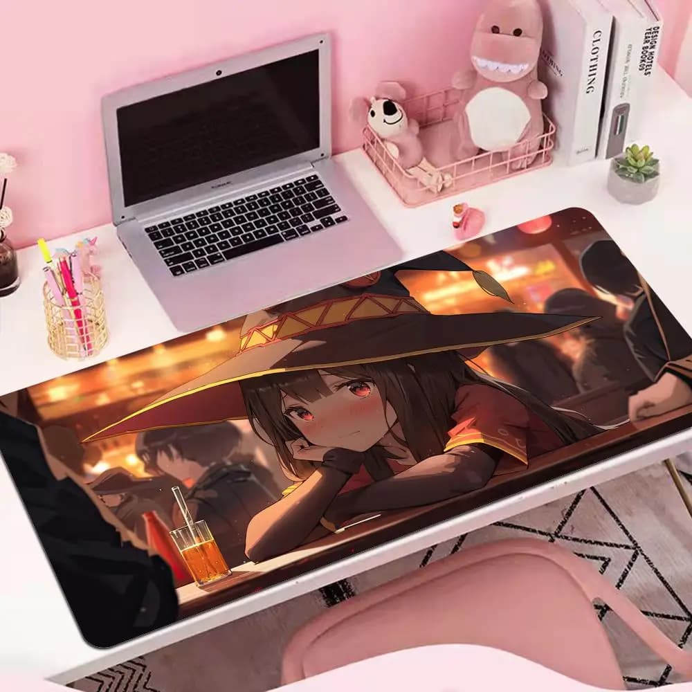 Konosuba Megumin1000x500 Hot Anime Taro Sakamoto Days XXL Tappetino per mouse da gioco di grandi dimensioni Tappetini per tastiera da ufficio antiscivolo Tappetino per mouse