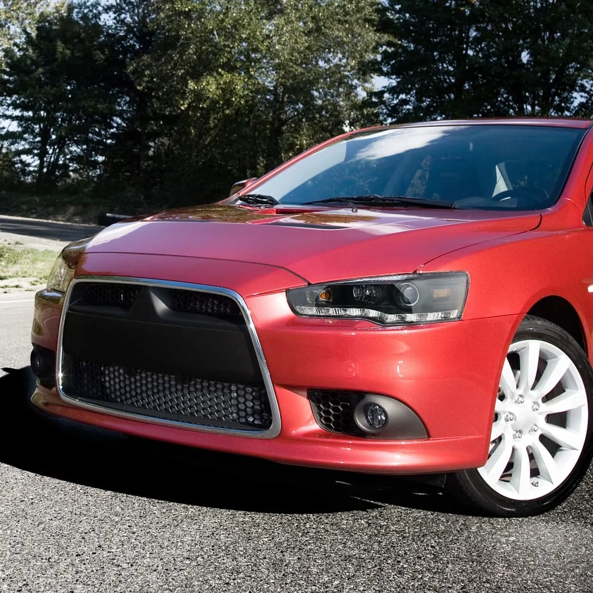 Faro Proiettore Nero Compatibile con Mitsubishi Lancer 2008-2017 08-15 EVO X con Striscia LED