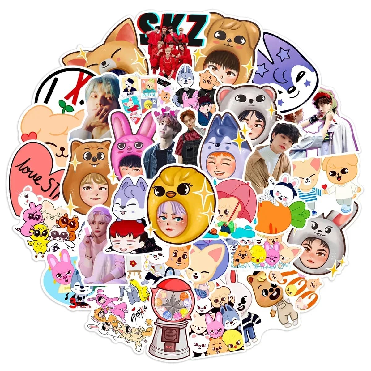 50 pezzi simpatici adesivi Skz cartoni animati Kpop adesivi fai da te scrapbooking telefono bagagli skateboard decalcomanie impermeabili