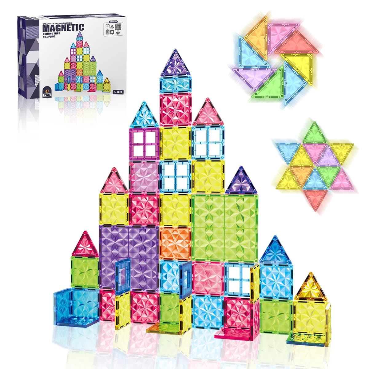 Mattoncini magnetici da costruzione, puzzle, blocchi da costruzione, gioco educativo sensoriale Montessori STEM, fai da te, per bambini dai 3 anni in su, regalo per bambini e bambine.