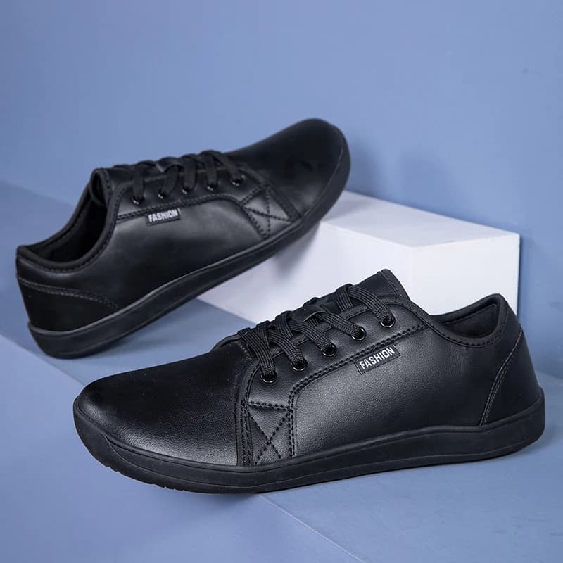Scarpe da uomo a piedi nudi con punta larga, sneakers minimaliste Zero Drop, scarpe da passeggio leggere e impermeabili in pelle artificiale per uomo
