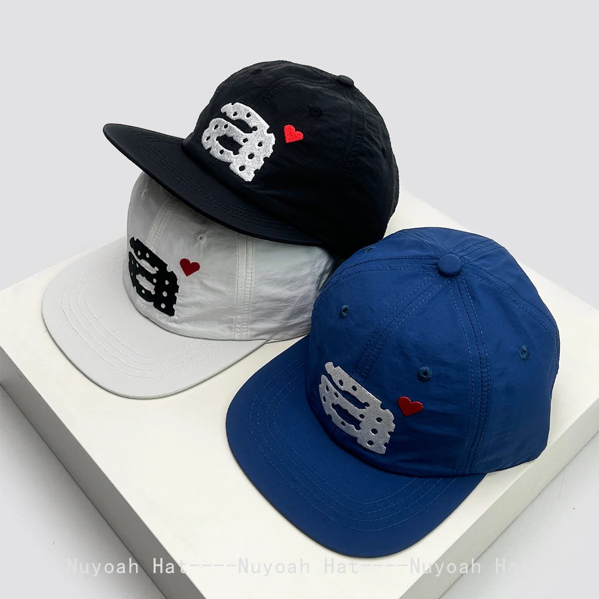 Korean Embroidered a Letter Love Baseball Hats Sunshade Flat Eave New Men Women Personal Quick-dry Versatile Peaked Caps Casual