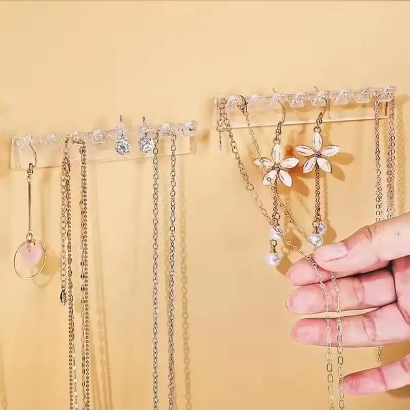 [HS][HS]3Pack Necklace Holder, Necklace Organizer Wall Mounted With 8 Hooks, For Hanging Jewelry, Bangles, Bracelets And Rings