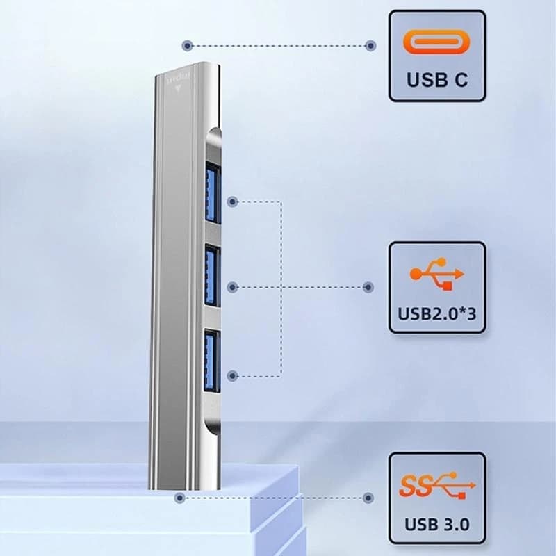 HX6A Hub USB 2.0 a 4 porte Splitter USB C Docking station espansione HUB wireless