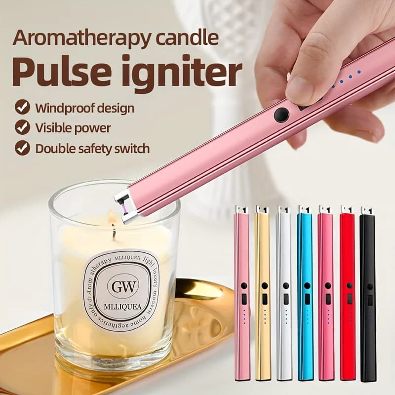 USB Rechargeable Electronic Lighter, Impulse Lighter, Anti-Scottage Exterior Body, Open Camping Emergency Lighter, Multi-purpose Gas and Aromatic Candles Lighter, Portable and Safe Rechargeable Lighter, Gas Ring Lighter