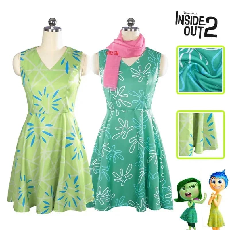 Inside Out Disgust Joy Cosplay Costume Women Dress Uniform Suit Halloween Carnival Party Role Play Full Set for Adult Cos