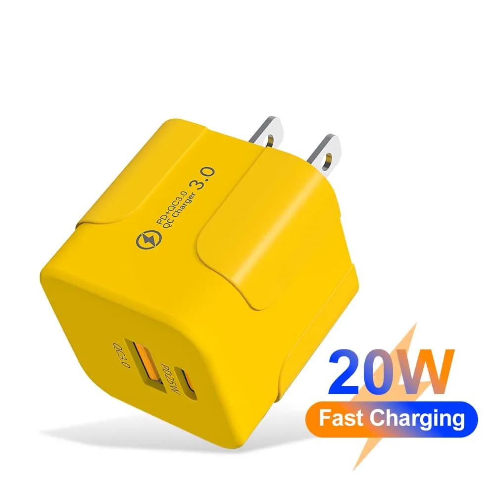 Caricabatterie rapido USB C PD 25W per iPhone Xiaomi Huawei Samsung Spina EU/US/UK Mini 2 porte Spina da viaggio Adattatore di ricarica rapida per telefono