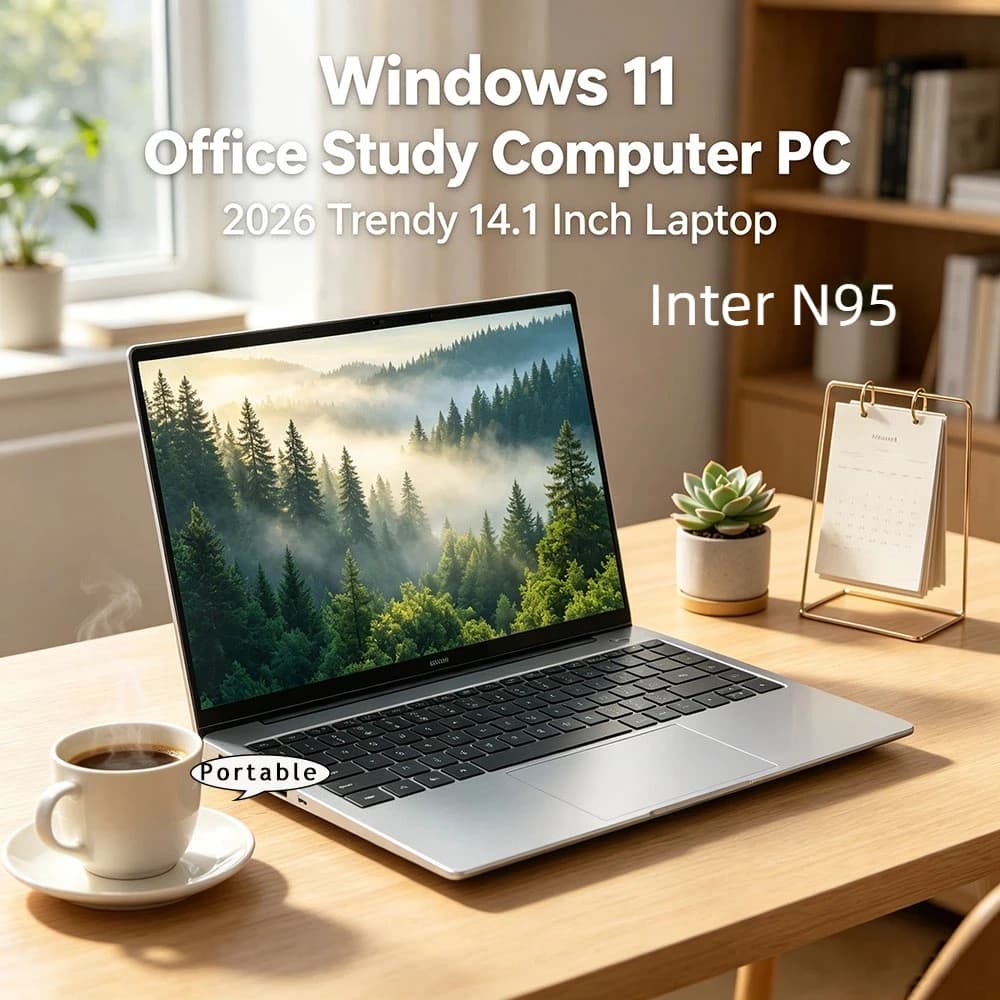 Laptop Vivid 14.1" Ultra-chiaro N95 120Hz FHD IPS 7500mAh 32GB/2TB SSD Tastiera Retroilluminata Sblocco con Impronta Digitale