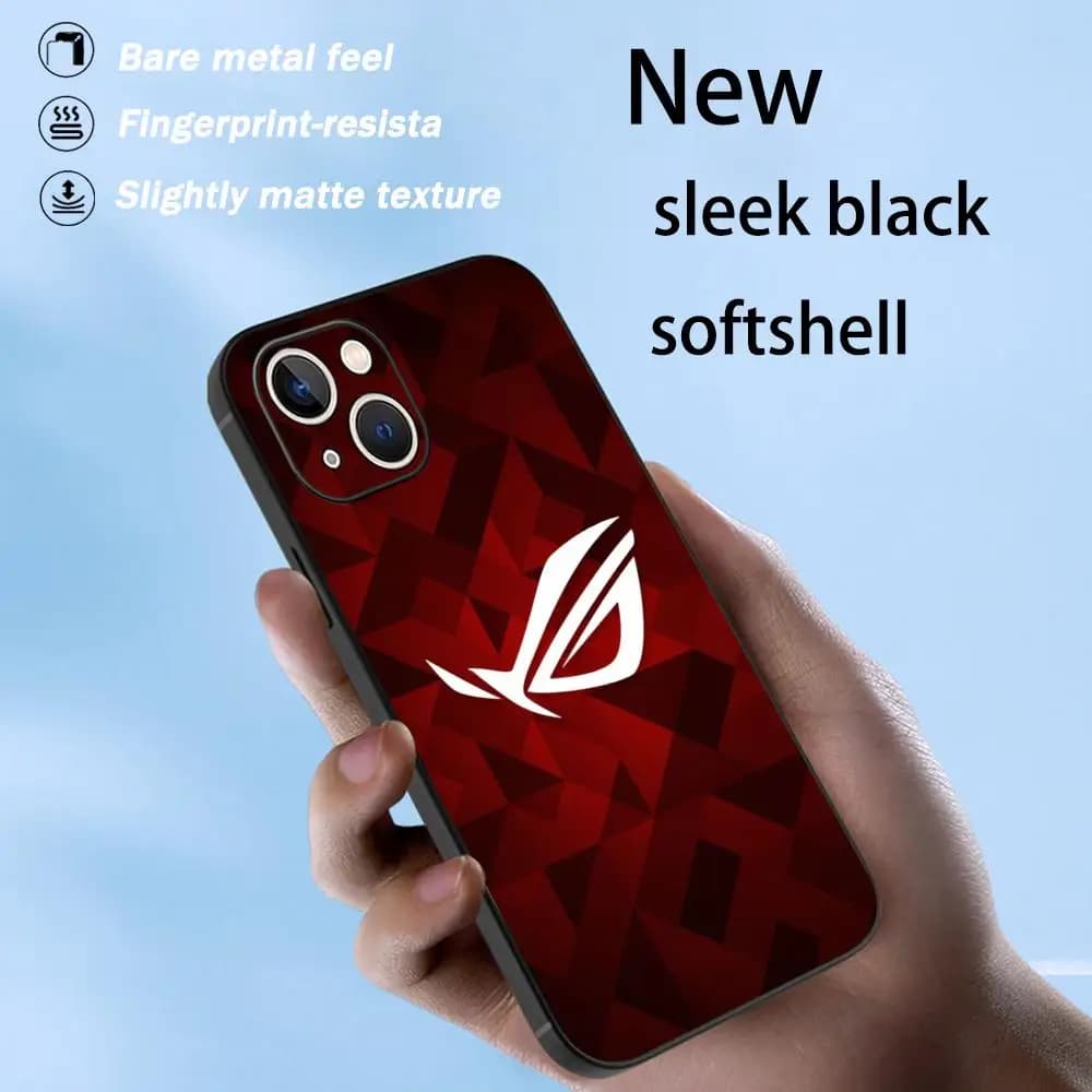 Cool fashion A-Asus desigh Phone Case For iPhone 17 16 e 15 14 13 12 Plus Mini Pro Max Soft black Shockproof Cover