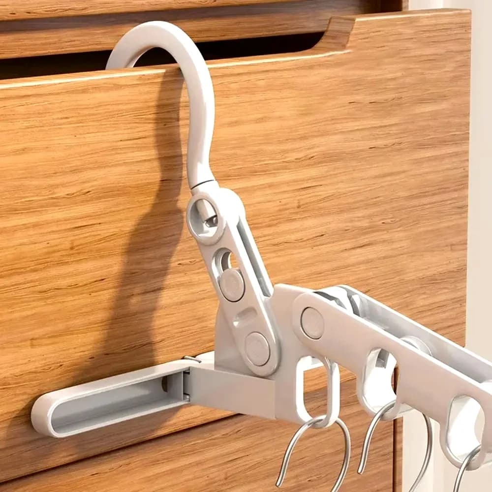 New Hotels Foldable Clothes Drying Rack Five-hole Multi-function Clothes Hook Angle Adjustable Clothes Hanger Travel