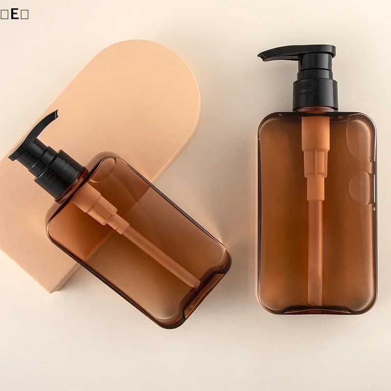 Flacone quadrato trasparente da 200/300 ml per sapone liquido, mousse, shampoo, lozione, gel doccia con dispenser a pompa
