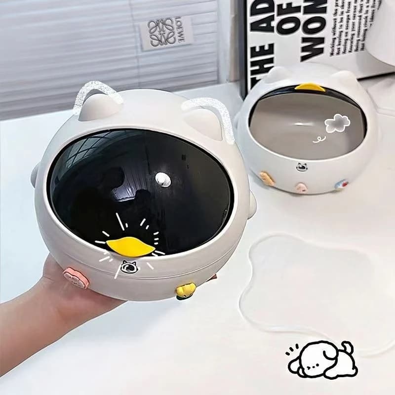 Small Cute Tabletop Garbage Bin High Appearance Level Mini Waste Basket for Home Bedroom Office Desk Bedside Storage Bucket