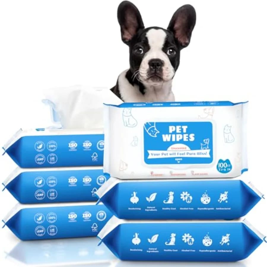 Salviette per Cani e Gatti - Salviette per Zampe e Posteriore - Salviette per Cuccioli - Salviette per la Pulizia e Deodorazione degli Animali Domestici - Fragranza F