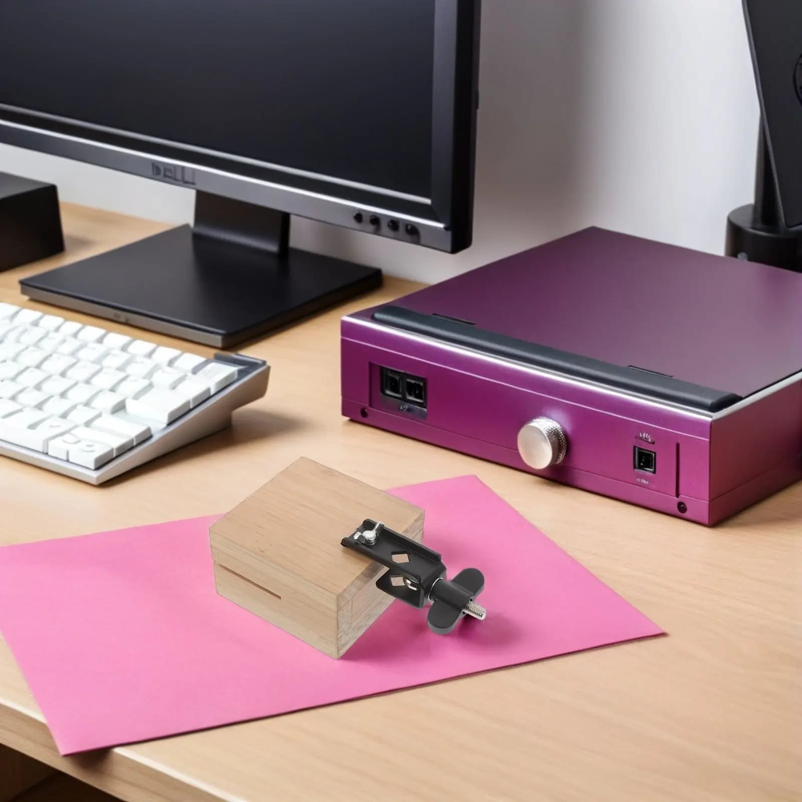 Wooden Cowbell Square Mini Jam Block Percussion Instrument Handheld Drum Kit Accessory for Band Practice Music Classroom