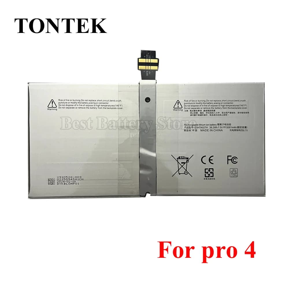 G3HTA027H DYNR01 Laptop Battery For Microsoft Surface Pro 4 1724 12.3" Tablet