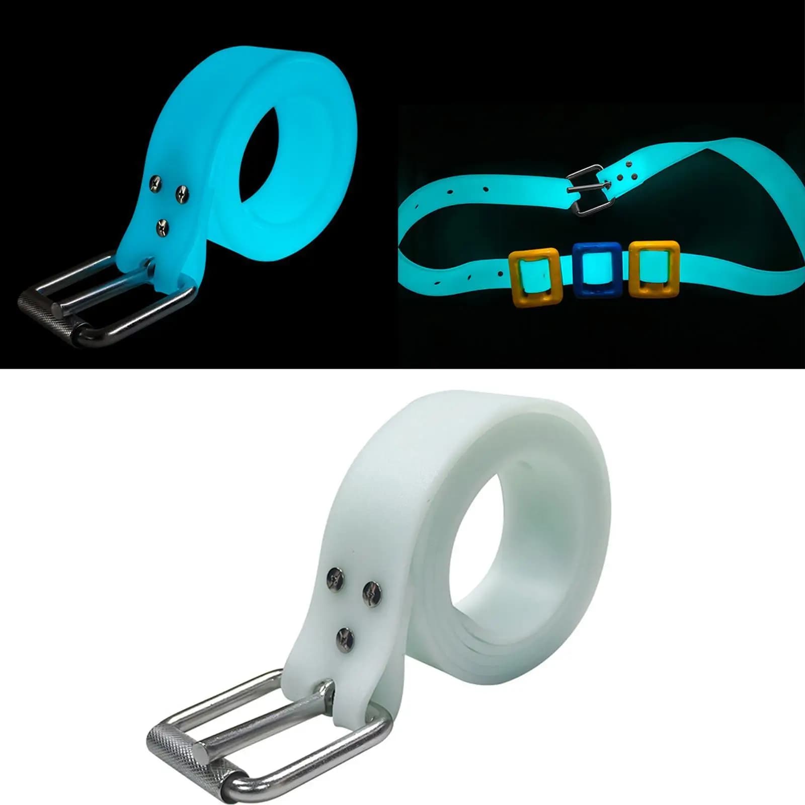Diving Weight Belt Silicone Luminous Quick Release Buckle Underwater Dive Accessory for Spearfishing Snorkeling