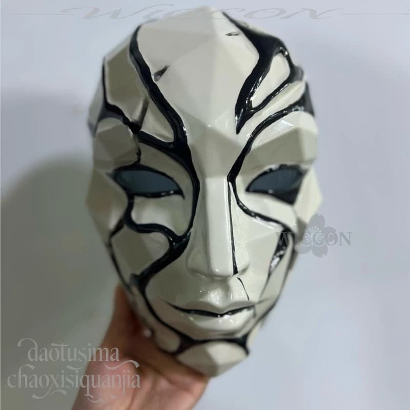 3D Polylactic Acid Mask Props Accessories Fractured Low Poly Face Mask Abstract Geometric Cosplay Wall Decor Horror Halloween