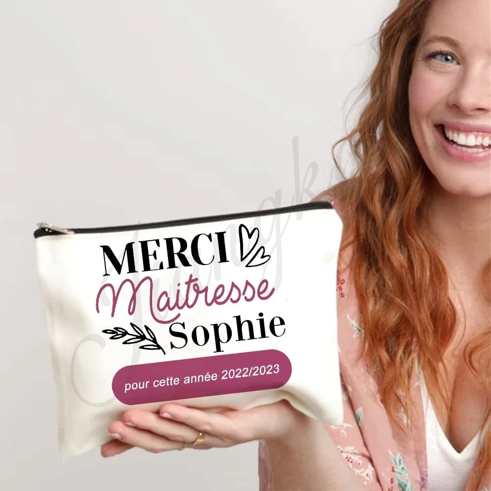 Astuccio Personalizzato per Trucchi e Cancelleria, Borsa da Viaggio per Articoli da Toeletta, Regalo di Ringraziamento per Insegnanti