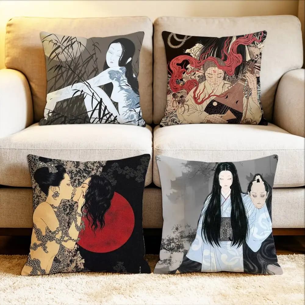 M-MaiYaCa Takato Y-Yamamoto Various Sizes Square Pillow Case For Car Home Bedchamber Decor