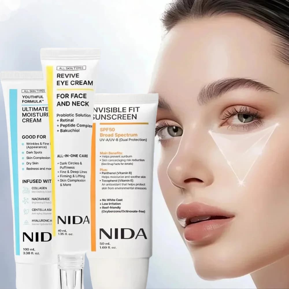 Cream Hydrating Definitive to the Collagen NIDA SPF 50, Cream Contour Eyes to Retinol, Reduction Rows, Antioxidant, Nutrition, Lenitive