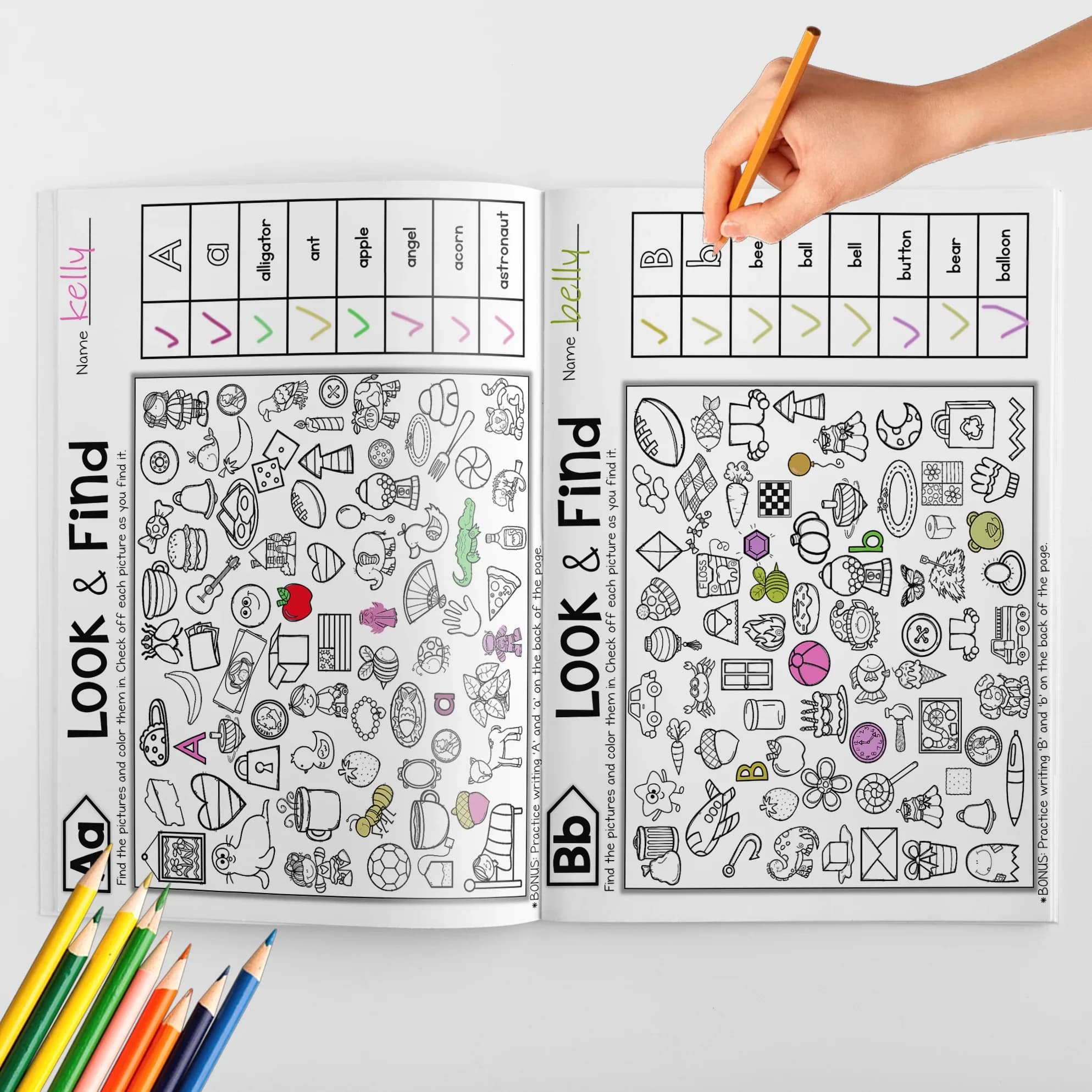 Search and discover: book of hidden objects to sharpen the attention, concentration and problem of children